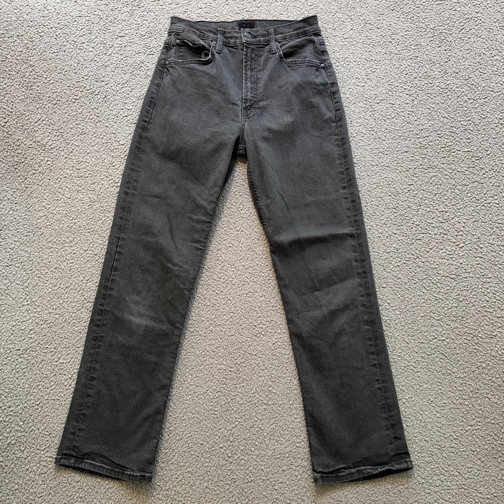 Mother High Waisted Rider Ankle Not Guilty Black Jeans Slim Straight Women's 27